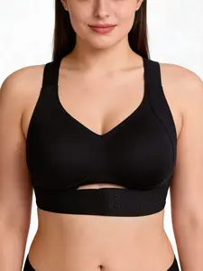 Women's Front Closure Sports Yoga Bra - Cross Back Push Up & Posture Correcting, Seamless Sculpting Bustier 38 ddd underwear for days