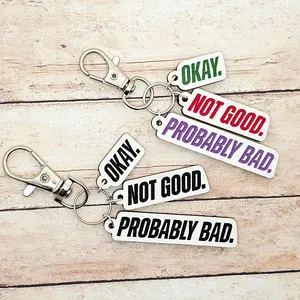 Heated Rivalry Quote Keychain Okay Not Good Probably Bad MM Romance Fan Gift Hockey Romance Accessory Bookish Keychain Custom Color