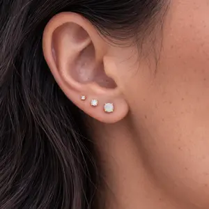 EVRY JEWELS Gold or Silver Plated Women's Fairy Dots Stud Earrings Pack