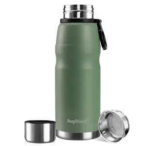 Augshark 20oz Insulated Water Bottle Stainless Steel Coffee Travel Cup with Lid Leak Termo Para Cafe Metal Water Bottle for Hot and Cold Drink Womens Mens Gifts Water Flask