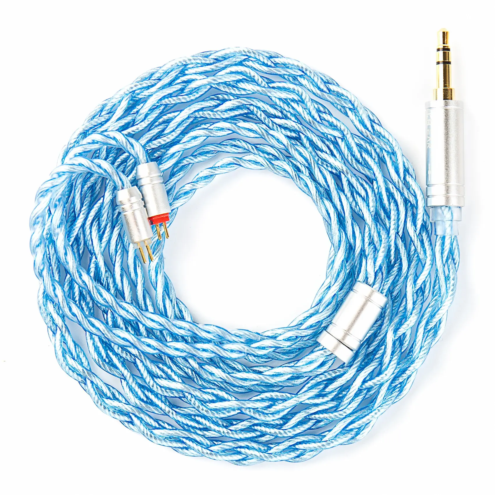 Kbear Palm Thunder Iem Cable, 4 Core Single Crystal Copper Silver HiFi Audio Earphone Upgrade Extension Line, 0.78mm 2 Pin In-Ear Wired Headphone Cable, Portable
