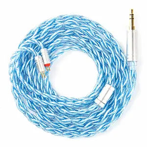 Kbear Palm Thunder Iem Cable, 4 Core Single Crystal Copper Silver HiFi Audio Earphone Upgrade Extension Line, 0.78mm 2 Pin In-Ear Wired Headphone Cable