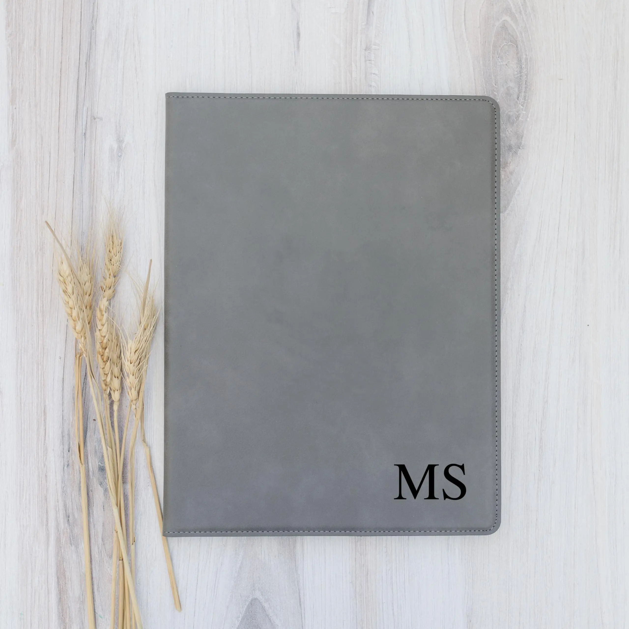 Custom Monogram Engraved Legal Pad Portfolio - Premium Business Padfolio Folder with 50 Lined Pages & 2 Pockets -  Monogrammed Design