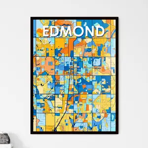 Edmond Oklahoma Art Map Poster Vibrant Wall Decor Unique Gift Perfect For Home Styling Personal Touch