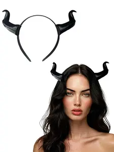 Gothic Witch Horn Headband for Halloween, Realistic Maleficent Devil Costume Accessory, Durable Party Role Play Hairpiece, Unique Gift for Cosplay Fans