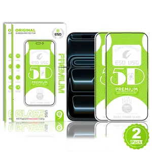 5D Ultra Strong Edge Glass Screen Protector for iPhone, Electroplated & Oil-Coated, Anti-Fingerprint, Hydrophobic & Oleophobic Protection, Shock-Resistant Reinforced Edges