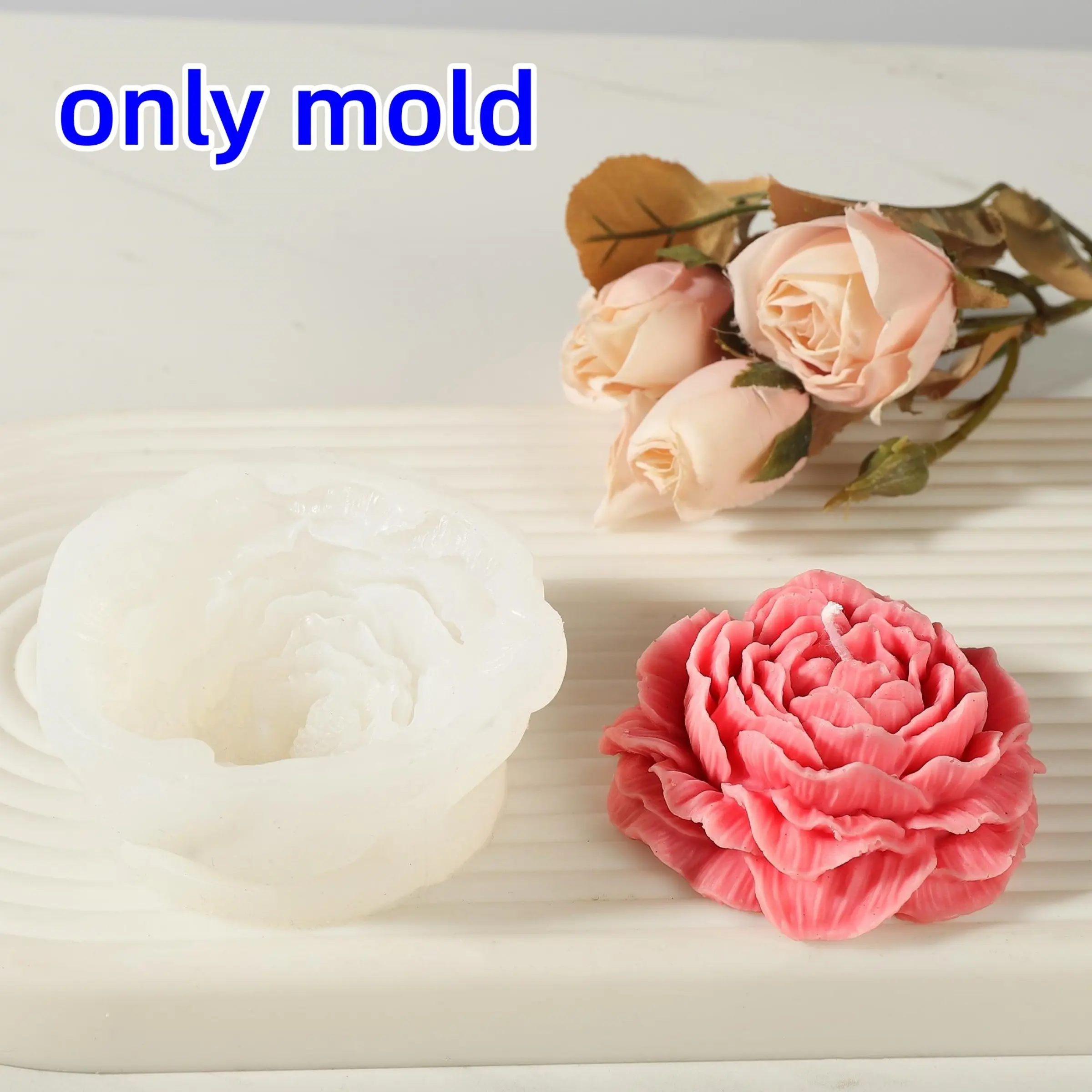 3D Peony Flower Silicone Molds Realistic Petal Design for Candle Soap Resin Plaster Craft Handicraft DIY Tool Romantic Home Decor Gift Making Supplies Handmade Gifts Handmade Crafts