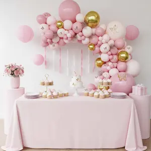 104-Piece Pink Balloon Arch Kit Assorted Latex Balloons for Weddings Birthdays and Festivals Create the Perfect Party Ambiance with Vibrant Pink Balloons