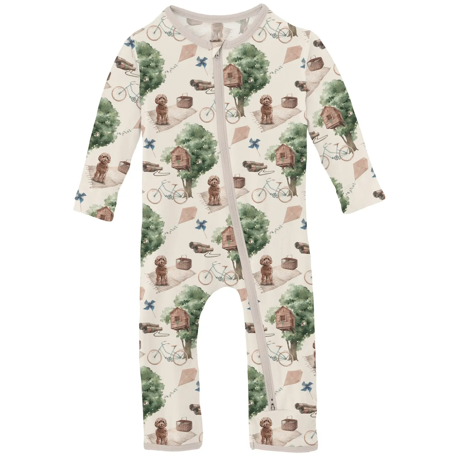 Bamboo Coverall with 2-Way Zipper - Natural Tree House