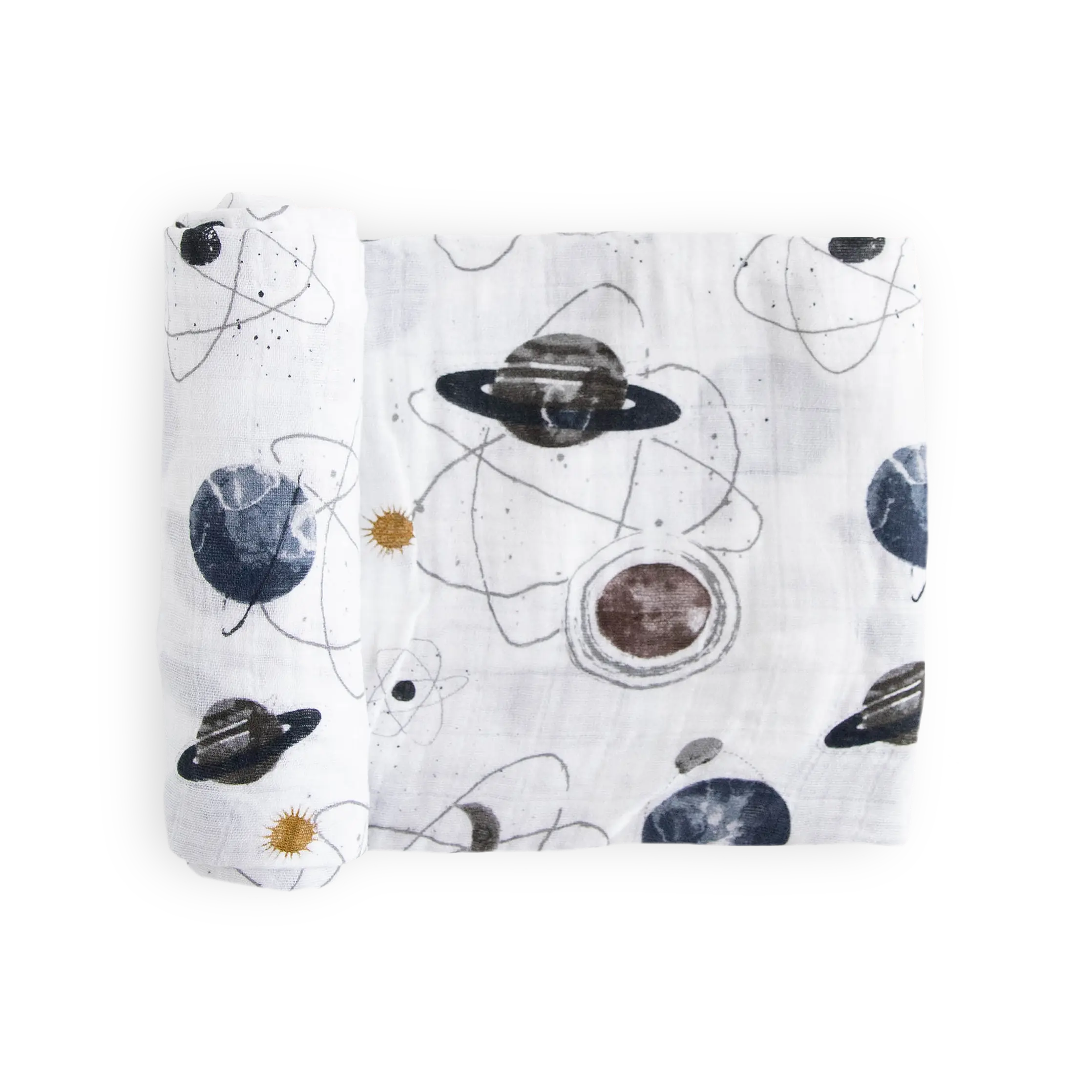 Cotton Muslin Swaddle Blanket - Planetary