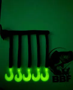 (Glow in the dark) Finesse worm 4.5" - Black / chartreuse tail(12-pack) new