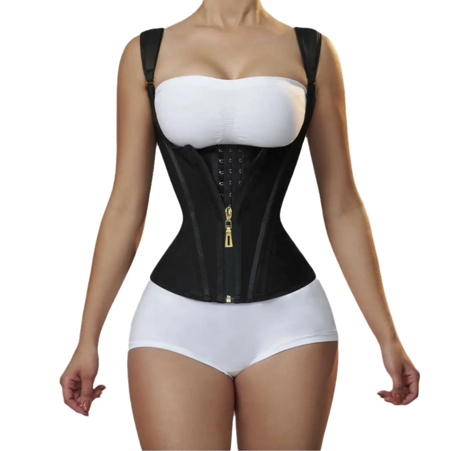 CZXMY Women's Waist Trainer Workout Tummy Control Body Shaper Steel Boned Underbust Corset Vest U-Shape Push Up Breast Design Adjustable Straps faja colombiana faja Shapewear Womenswear Comfy