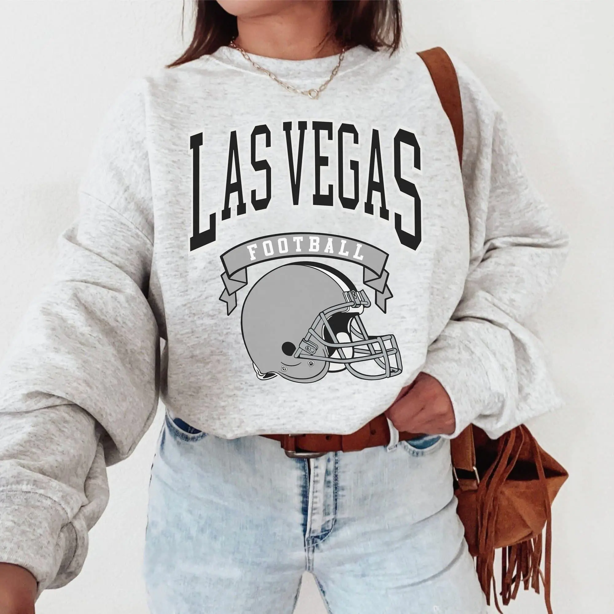 Las Vegas Football Crewneck, Vintage Sweatshirt, Game Day Pullover, 90s Style Football Crew