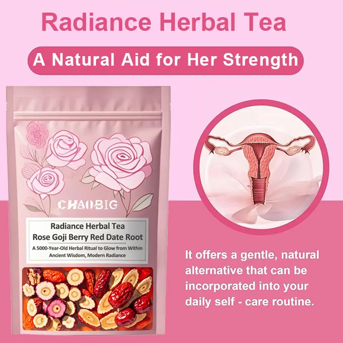 CHAOBIG Radiance Herbal Supplement -Hormone Balance Supplement - Herbal Support for Menstrual Relief-Rose Goji Berry Red Date Root Supplement