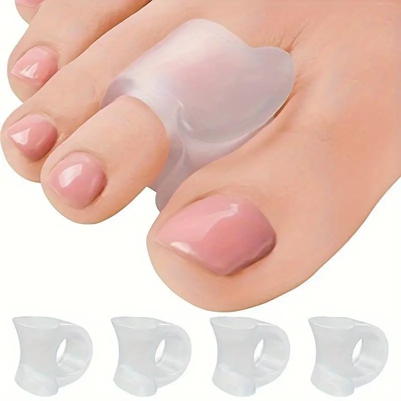 2pairs Gel Toe Separators, Hammer Toe Straightener, Waterproof & Latex-Free Silicone, One Size Fits Most, Unisex Spacer for Crooked Toes Alignment, Pedicure, Nail Care, Foot Care Products