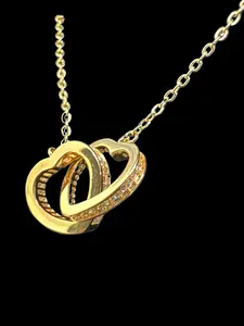 Gilded Love: Gold-Plated Heart Necklace with Cubic Zirconia