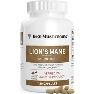 Lions Mane Mushroom Cognition Capsules (120 Capsules) Lions Mane Mushroom Powder Extract Capsules | Brain Supplement, Brain Vitamins, Focus Supplement Real Mushrooms