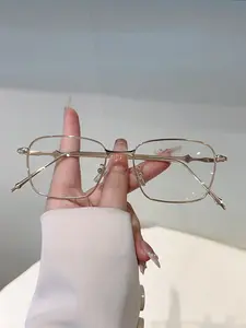 Luxury New Square Frame Fashion Sunglasses, Metal Thin Frame Temple Design, Business Style, Trendy and Versatile Eyewear, Stylish Square Frames, Fashionable Frames Glasses