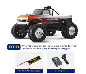 FMS 1:10 Ford F-100 Monster Truck RTR | Officially Licensed | Brushless High-Speed RC Car | 1970s Classic Scale Pickup | RWD Off-Road Performance | LED Lights | Perfect Gift for Beginners & Pros