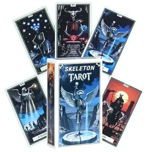 Skull Tarot Cards, Tarot Card Set, Gothic Surreal Dark Aesthetic, Mystical Eerie, Wiccan 78 Card Deck, Self-Discovery, Divination, Prophecy, Perfect Gift for Beginners & Advanced Users