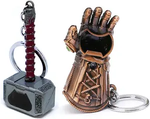 2-Pack Hammer Keychain Bottle Opener and Glove Keychain Bottle Opener