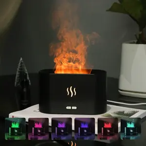 Realistic Flame Humidifier with Music Sync, Switch Mist Mode, Remote Control, Timer, LED Light, Bedroom Decor, Party Gift