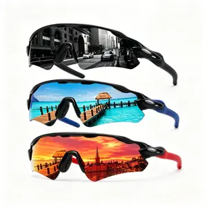 FHSY SHOP Men's 3-Pack Rimless Polarized Sports Sunglasses - UV400 Protection - for Cycling, All-Terrain Adventures, Men's Sunglasses