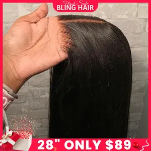 [28 In Only 89$] Bling Hair VIP 9x6 7x5 6x4 5x5 Glueless Wig Real Human Hair Bone Straight Ready To Wear Lace Closure Wig Transparent Pre Cut Lace Wig 180 Density Easy Go No Glue