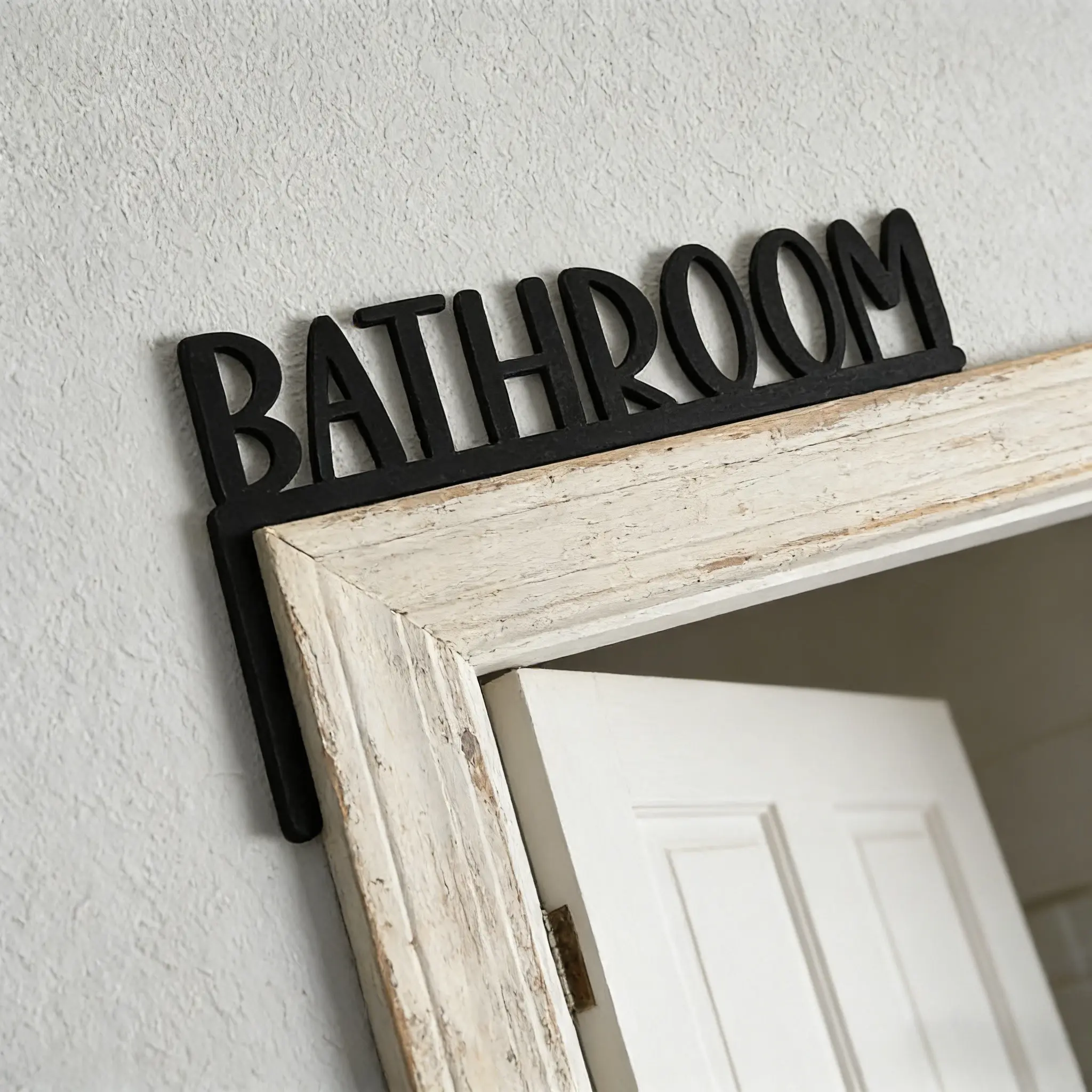 Wooden Bathroom Sign – Farmhouse wall décor, Home Decor Products, with upgraded reinforced packaging, Easy to hang on door frame or wall corner, adds a rustic touch to home bathroom decoration Rustic Farmhouse Design Wooden Letter Sign Wall Art Plaque