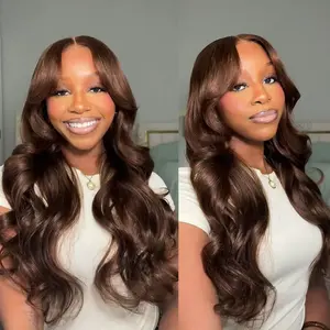 Upgraded 7x5 Pre Cut Lace Closure Wig Ready To Go Body Wave Glueless Wig Beginner Friendly Chocolate Brown Wig