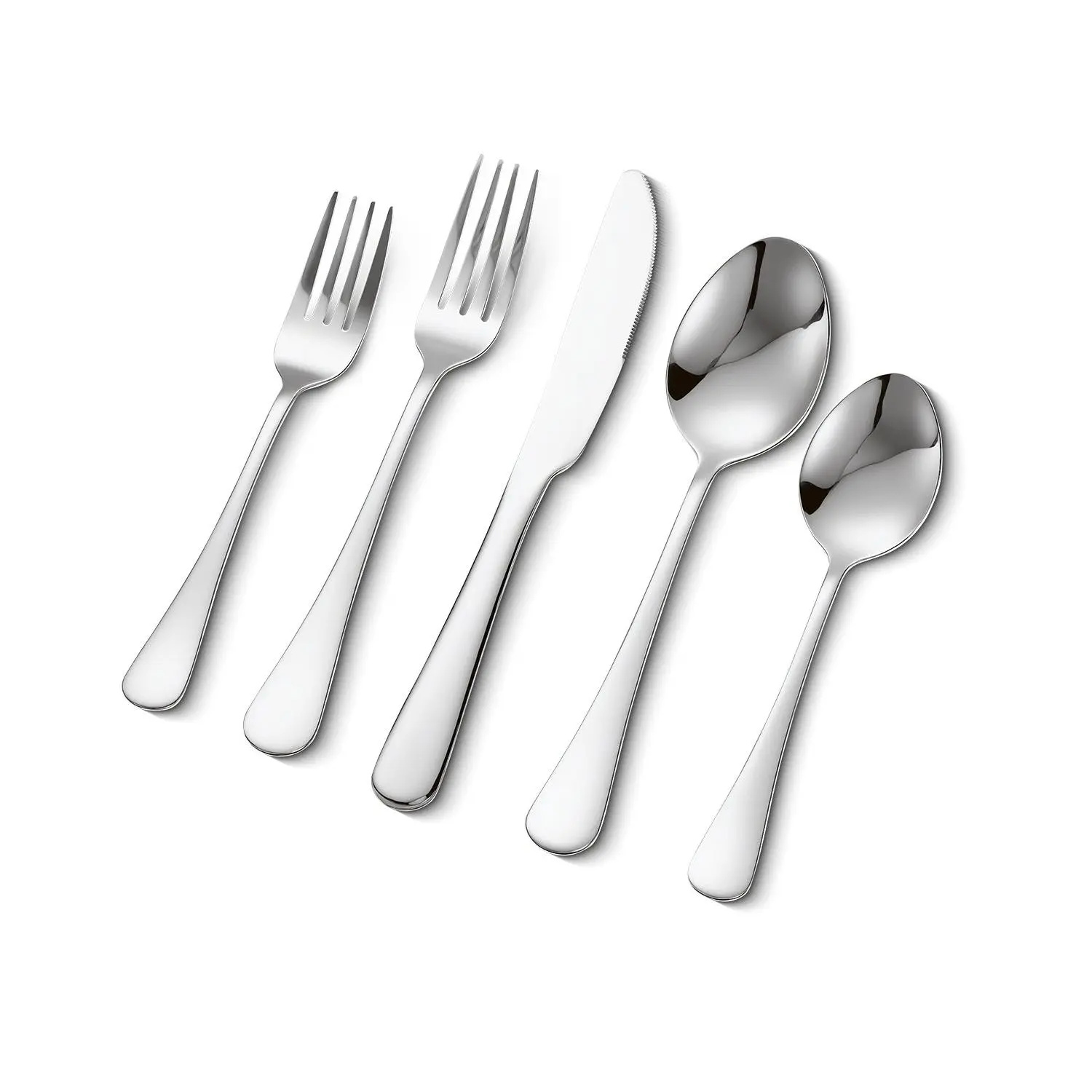 VEVOR 30-Piece Food-Grade Stainless Steel Eating Utensils Set, Mirror-Finished Cutlery, Dishwasher-Safe Everyday Table Dining Tableware for Kitchen Home, Service for 6 (Fork, Knife, Spoon Included)