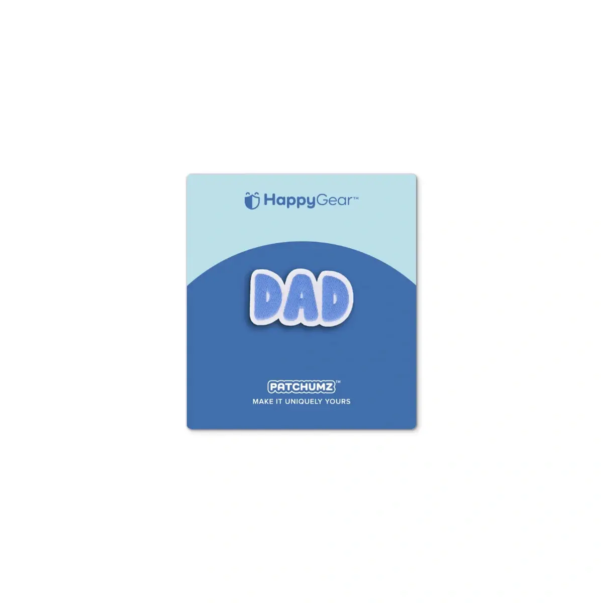 Dad Patchumz – Swappable hook-and-loop patches stick to our unique soft fabric. No ironing.