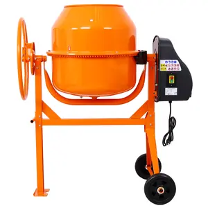 5 Cu. Ft HDMW Electric Concrete Mixer Machine, 650W AC Motor, Cast Iron Build, Powerful Drive, Tilt Handle, Shockproof Wheels, Portable Tool for Mortar, Stucco Mixing