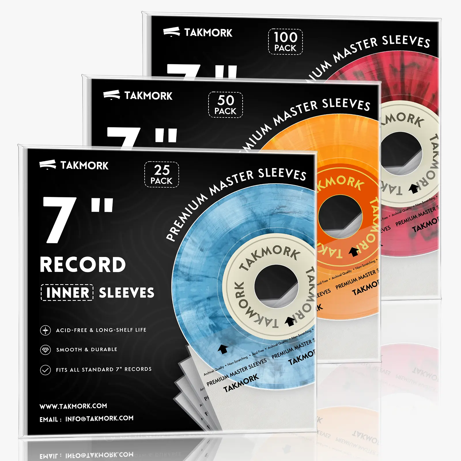 TAKMORK Premium 7-Inch Anti-Static Card Sleeves Protector, Archival-Grade Covers with Static-Free Hold for 7" 45 RPM Singles, Long Shelf Life Preservation Solution