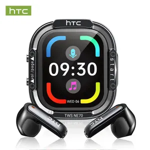 HTC NE70 Wireless Earbuds, Bluetooth 6.0 Headphones, Earbuds with LED Display, Supports Translation in 134+ Languages With APP, IPX5 Waterproof, Built-In Microphone,IPX5 Waterproof & Sweatproof, Ideal for Travel & Electronic Gifts for Men and Women