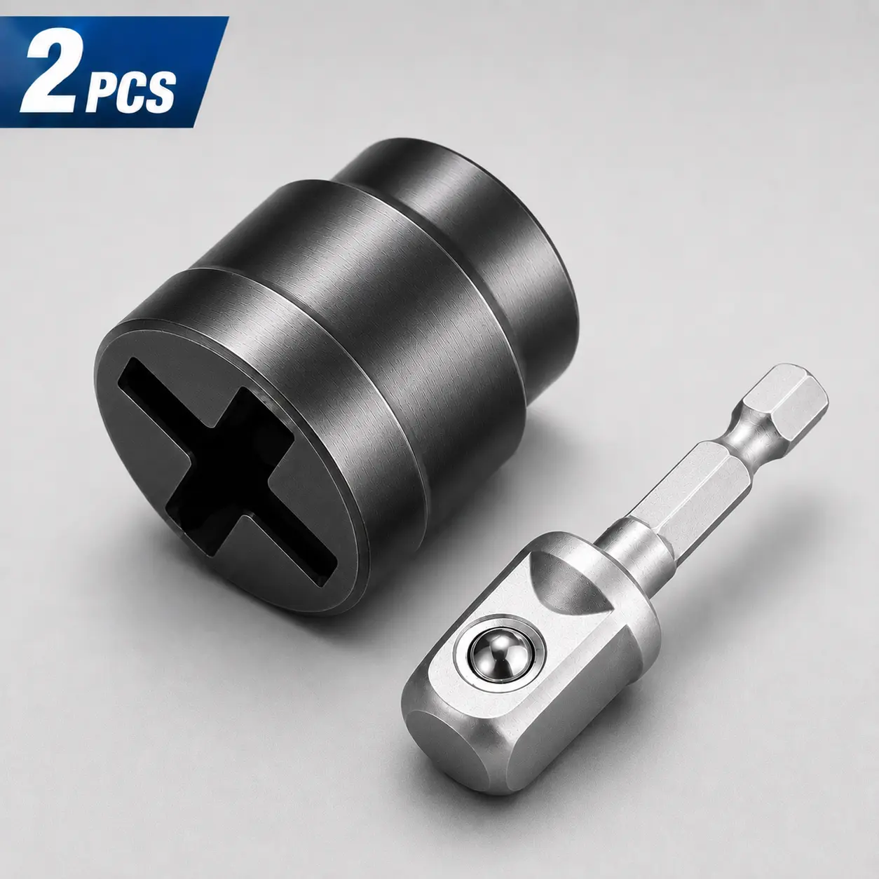 2Pcs Heavy-Duty Car Scissor Jack Drill Adapter Socket Set - 1/4 in Hex Drive Socket Wrench Converter, Universal Electric Drill Adapter for Quick Car Tire Changing Repair