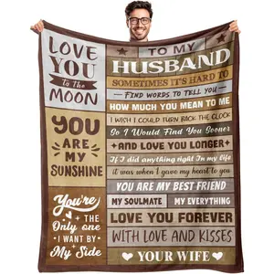 Gifts For Husband From Wife - Valentines Day Gifts For Him - Birthday Gift For Husband - Anniversary Wedding Gift For Men - Best Husband'S Ever Present - To My Husbands Blanket