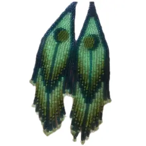 Moon Glow in The Dark Beaded Earrings - Native American Inspired Design with Intricate Beading & Glow-in-the-Dark Moon Pattern for Daily Wear
