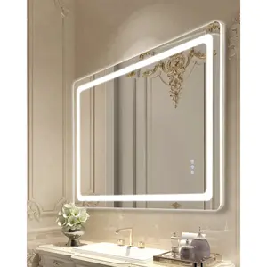VEVOR LED Bathroom Mirror, 32x 48 LED Bathroom Vanity Mirror with Frontlit and Backlit, Anti-Fog Memory Mirror with Lights, Stepless 3 Colors Temperature Dimmable Bathroom Mirror, Wall Mounted