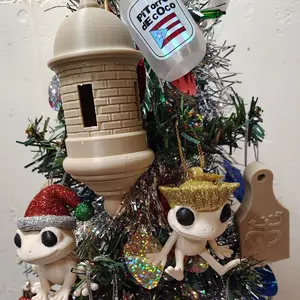 Boricua Holiday Ornament - 3D Printed Handmade Puerto Rican Culture Christmas Figurine for Tree Decor & Gift