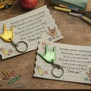 End of the Year Gifts - Keychain with Inspirational Messages for Kids Featuring “I Love You” Sign Design