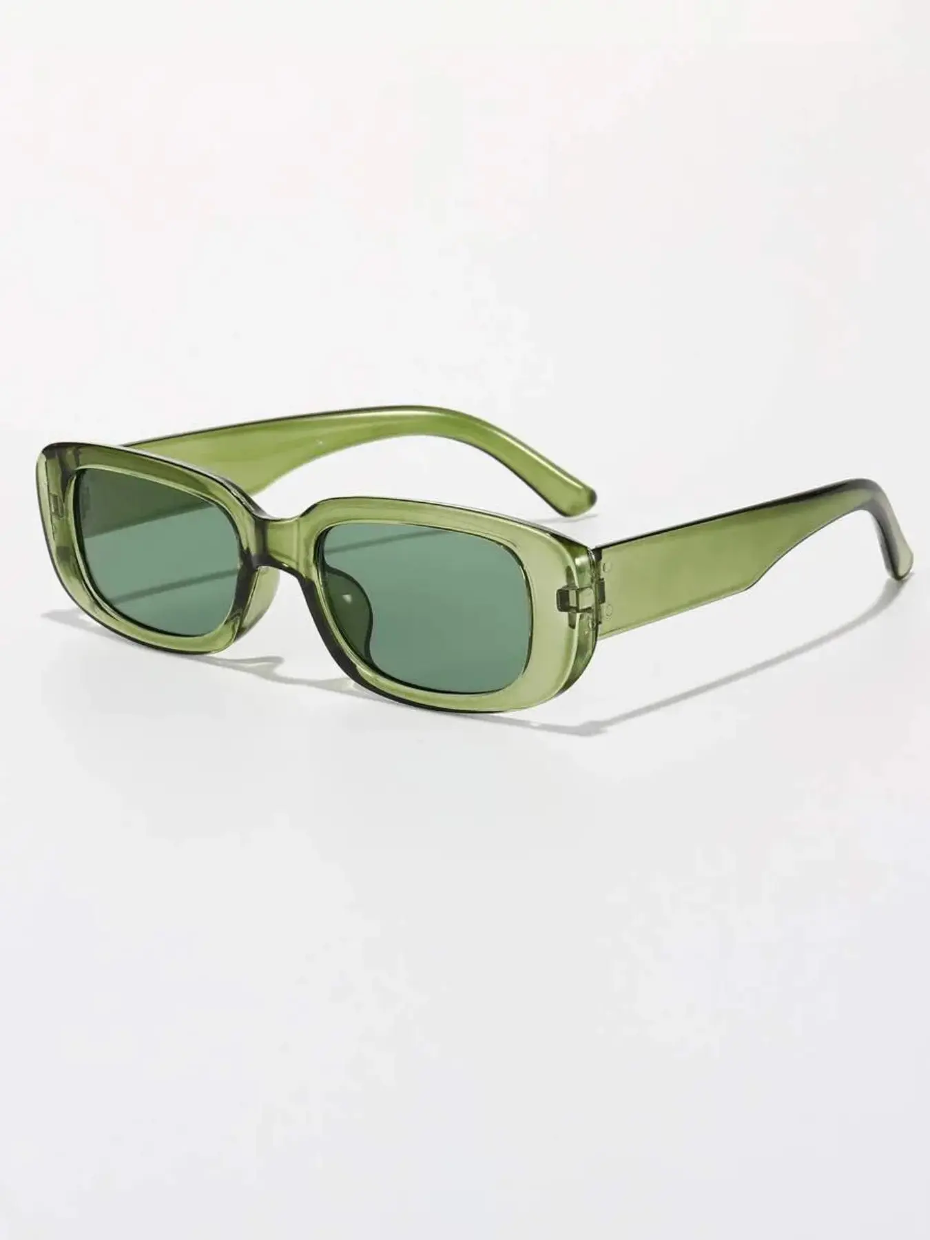 Vintage Rectangular Fashion Sunglasses Unisex Classic Plastic Design, Lightweight Comfortable Sun Protection Eyewear Plastic Frame Sunglasses Rectangle Classic Sunglasses for Travel Beach Music Festivals