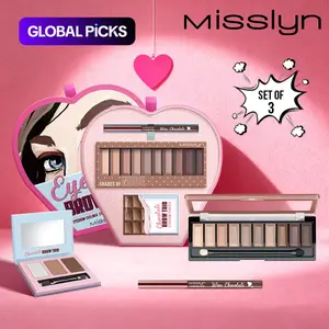 Misslyn Chocolate Factory Makeup Kit Eyeliner Eyeshadow Brow Matte Glitter Long-Lasting Waterproof Makeup Palette Set #GLOBAL PICKS