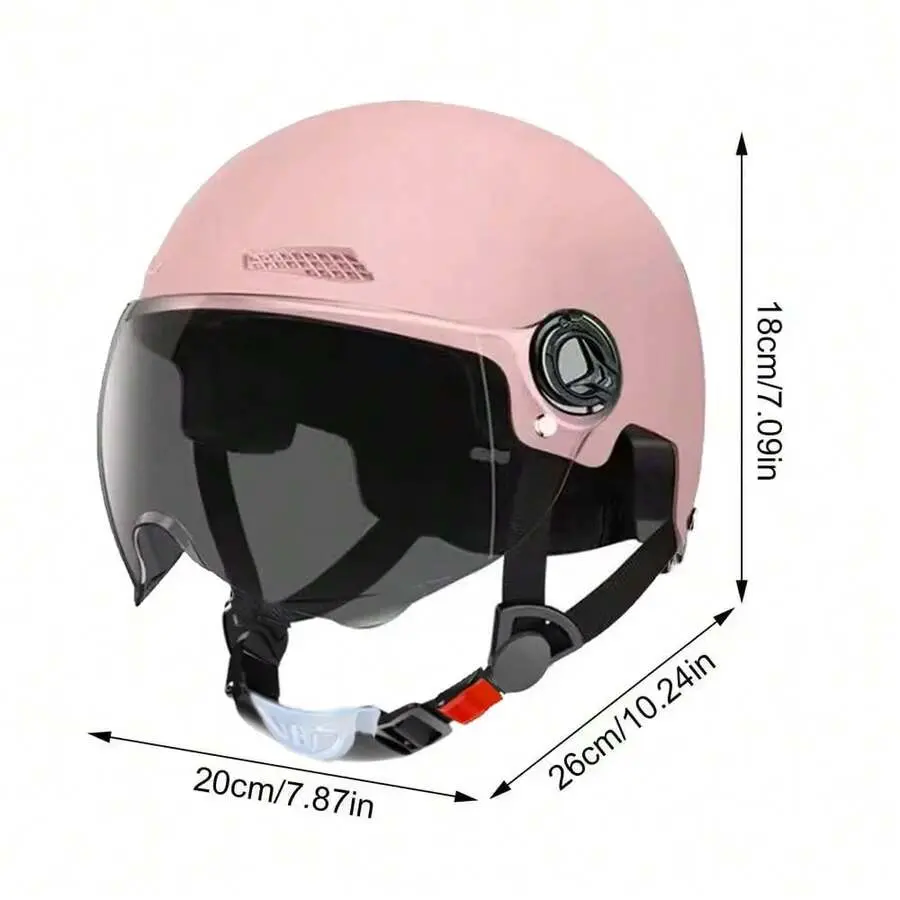 Modular Open-Face Half Motorcycle Helmet for Men - Anti-UV Sun Protection Safety Gear, ABS DOT Approved Safety Modular Design, with Goggles for Electric Motorcycle, Scooter, Cycling Gear, Half Motorcycle Helmets, Unisex
