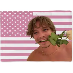 Nicholas Chavez Flag Nicholas Alexander Chavez Rose Pink USA Flag Wall Tapestry Gift Monsters 2024 Gift Menendez Brothers Flag Room Decor Birthday Christmas Gifts For Nicholas Chavez Lovers