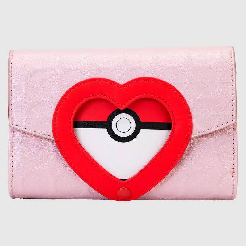 Vegan Leather Wallet Pokemon I Choose You Hearts Flap Zip Around Wallet