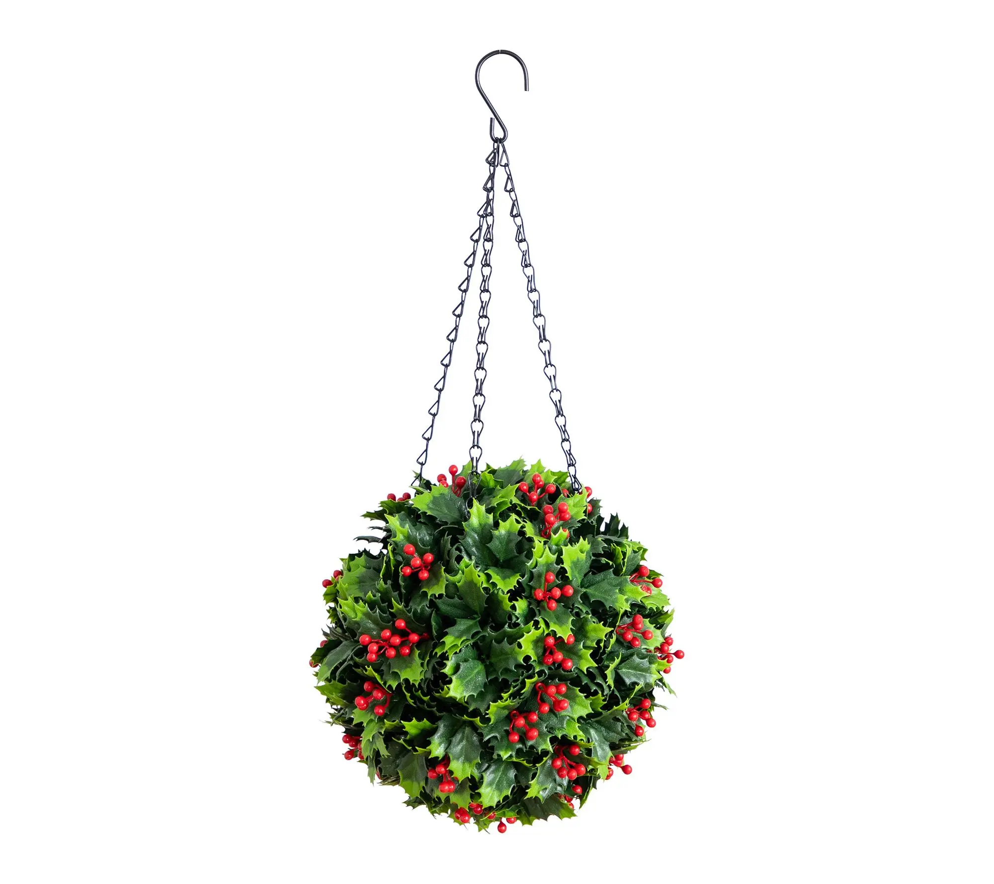 21-in  Holly Berry  Hanging Ball by Nearly Natural