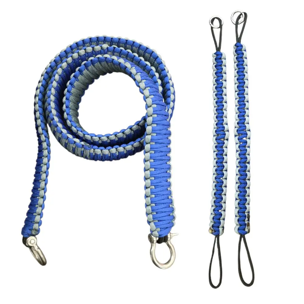 Blue and Silver Paracord TOP and Bottom Strap combo for 19 quarts cooler