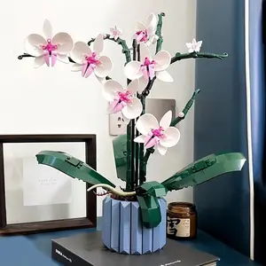 Creative Bouquet Orchid Flower Succulents Potted Building Blocks 10311 Plant Decoration Assembly Bricks Toys Gift For Girl Adult Diy Building Model