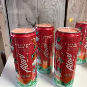 Recycled Alani Nu Scented Soy Wax Candle 14 Flavors Witches Brew Cotton Candy Pink